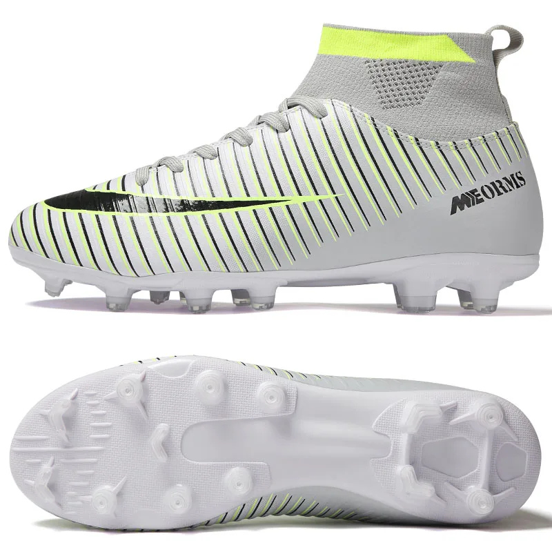 white long spikes Уличные мужские футбольные бутсы для мальчиков, футбольные бутсы, детские бутсы для тренировок, спортивные кроссовки унисекс, длинные шипы, Футзальная Обувь - Цвет: white long spikes