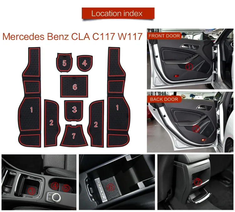 Противоскользящий коврик для Mercedes Benz cla Class C117 W117 180 200 250 200d 220d AMG 45 затворный слот для нанесения покрытий