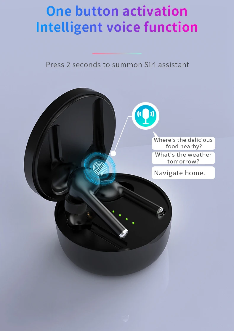 TWS наушники Bluetooth 5,0 беспроводные Bluetooth наушники HIFI бас портативные мини наушники с микрофоном 500 мАч зарядная коробка