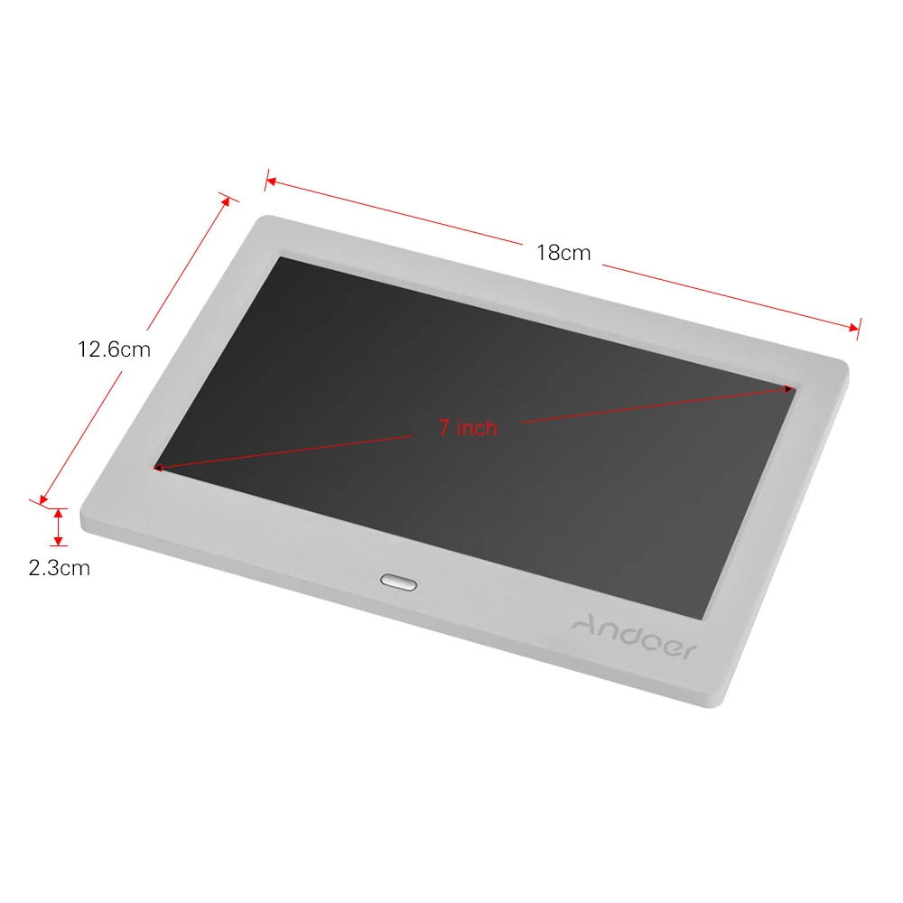 Andoer 7 дюймов ips HD экран 1024*600 цифровая фоторамка несколько языков с 2,4G беспроводной пульт дистанционного управления Стенд кронштейн