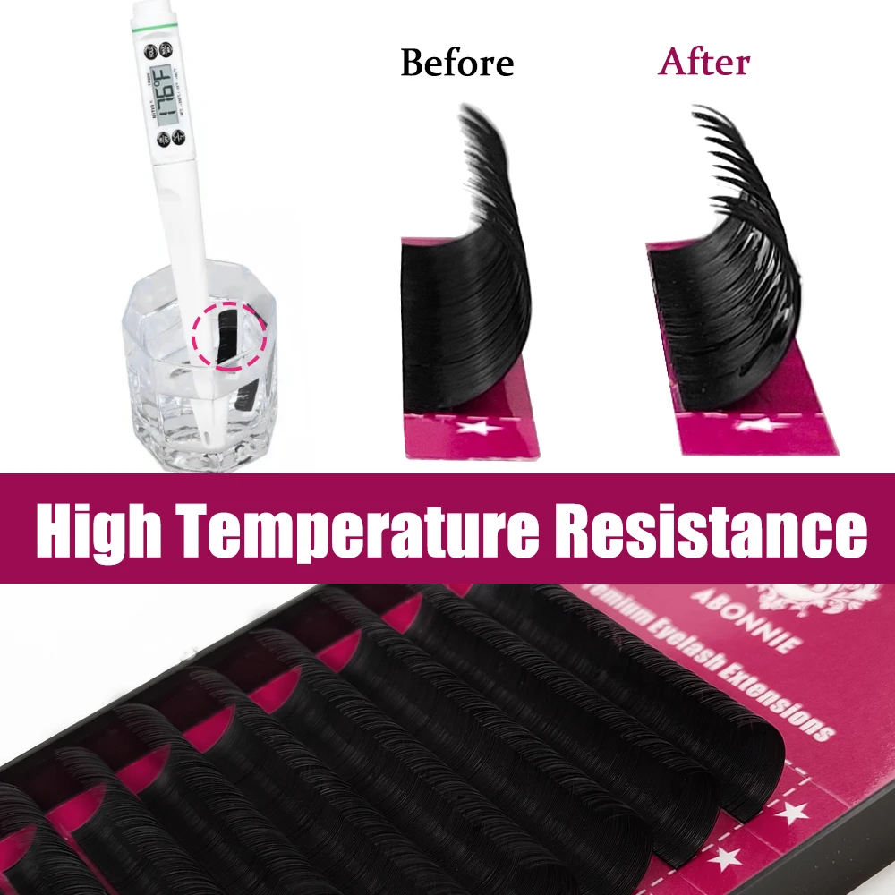 Abonnie  JBCD Curl Individual Lashes Black Mink  False Eyelashes  Premium Volume Lashes Fake Cilios 12rows All Size 8-17mm