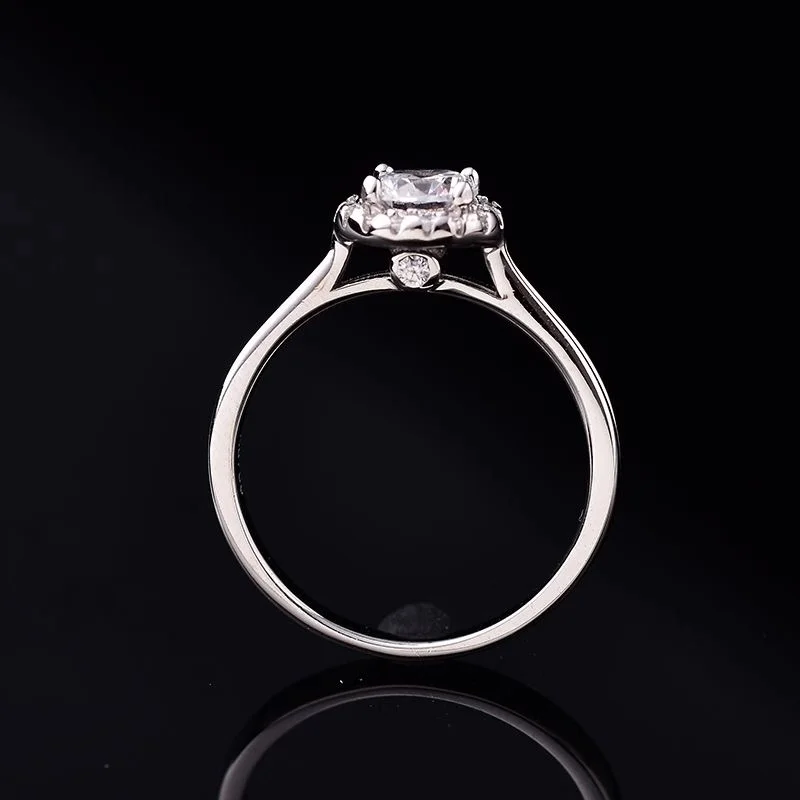 Круглое серебряное кольцо из серебра S925 пробы, 0.50ct D VVS, роскошные кольца из стерлингового серебра 925 пробы для женщин
