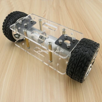 

Acrylic Intelligent 2WD Tracking Robot Smart Car 2 Wheel Drive Chassis with 2ps 25 Type Gear Motor Diameter 65mm