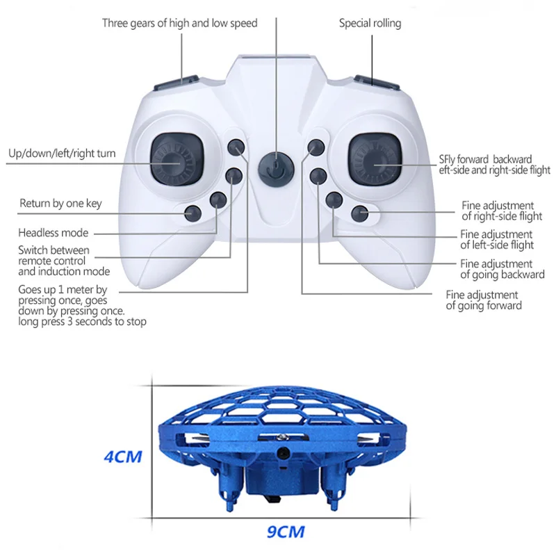 Fly UFO беспилотный Интеллектуальный жетон индукционный UFO Радиоуправляемый Дрон подвеска избегание препятствий часы пульт дистанционного управления 3 модели управляемая игрушка