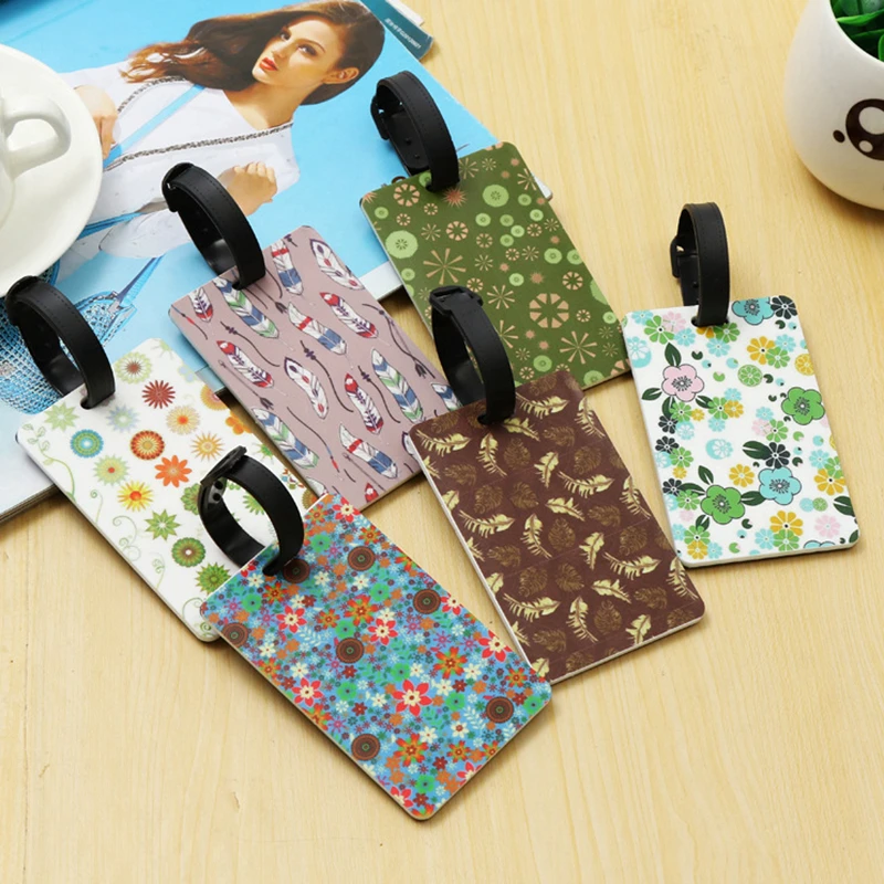 

Creative Flower Silica Gel Luggage Tag Feather Suitcase ID Address Holder Travel Accessories Baggage Boarding Tag Portable Label