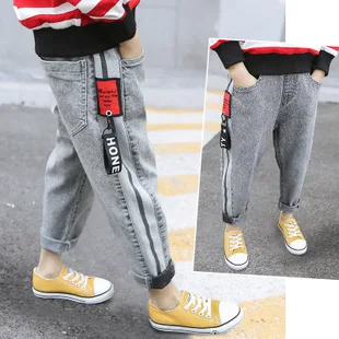 BOY'S Cowboy Bib Overall Spring New Style Fashion Big Boy Jeans Spring And Autumn Children Cargo Trousers Fashion