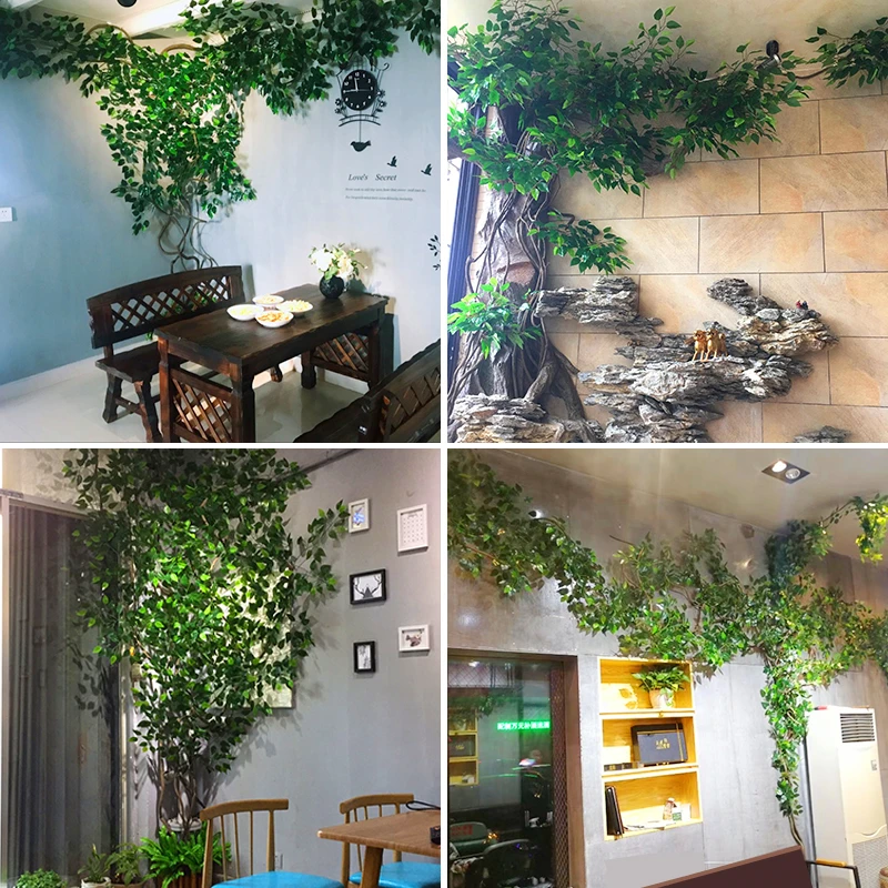 JAROWN Artificial Plant Real Touch Leaves Eucalyptus Leaves Ginkgo Leaves Maple Leaf Fake Branches Wedding DIY Decoration Home Decoration (2)_副本