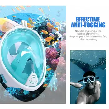 

Scuba Summer Swimming Full Face Mask Breathing Tool Snorkel Natatorium L / XL Anti Fog Diving Breather Pipe Durable