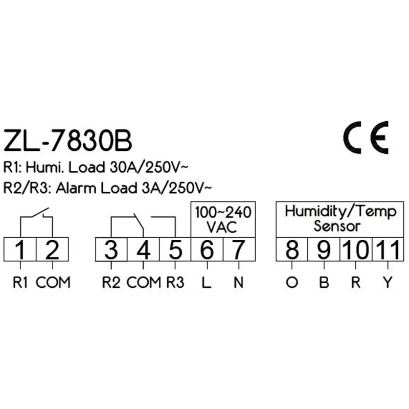 ZL 7830B 30A реле 100 240Vac цифровой контроллер влажности гигростат инкубатор инкубатора