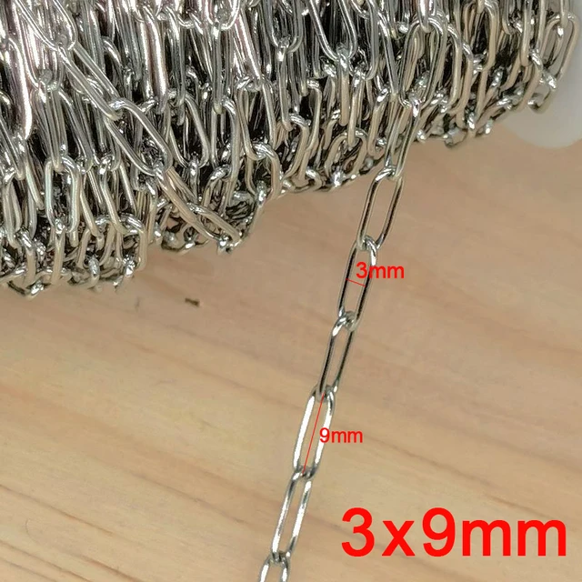 2meter Stainless Steel Necklace Chain for Diy Jewelry Making Rolo Cable Link Bulk Chains Handmade Neckalce Bracelet Accessories 3x9mm
