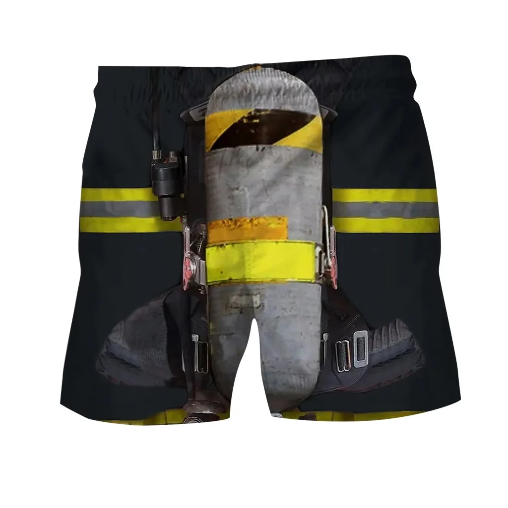 Promotion 2020 Hot Summer Fireman Style Shorts Men's Shorts Mens Loose Elastic Waist Drawstring Fashion Trousers Shorts Streetwear JR03