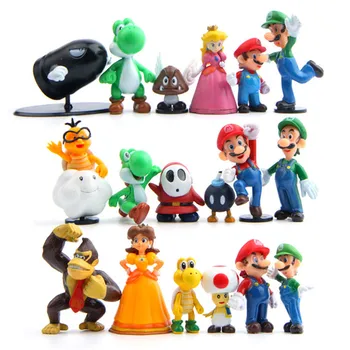 

Cute Mario Bros Princess orangutan dinosaur Action Figure Toys Super Mario DIY Micro Landscape Decor Doll Collection Model