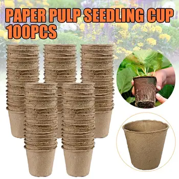 

Nursery Plates Eco-Friendly Seedling Starter Trays Biodegradable Paper Pulp Pots Suitable Size Planting Seedling Raising Square