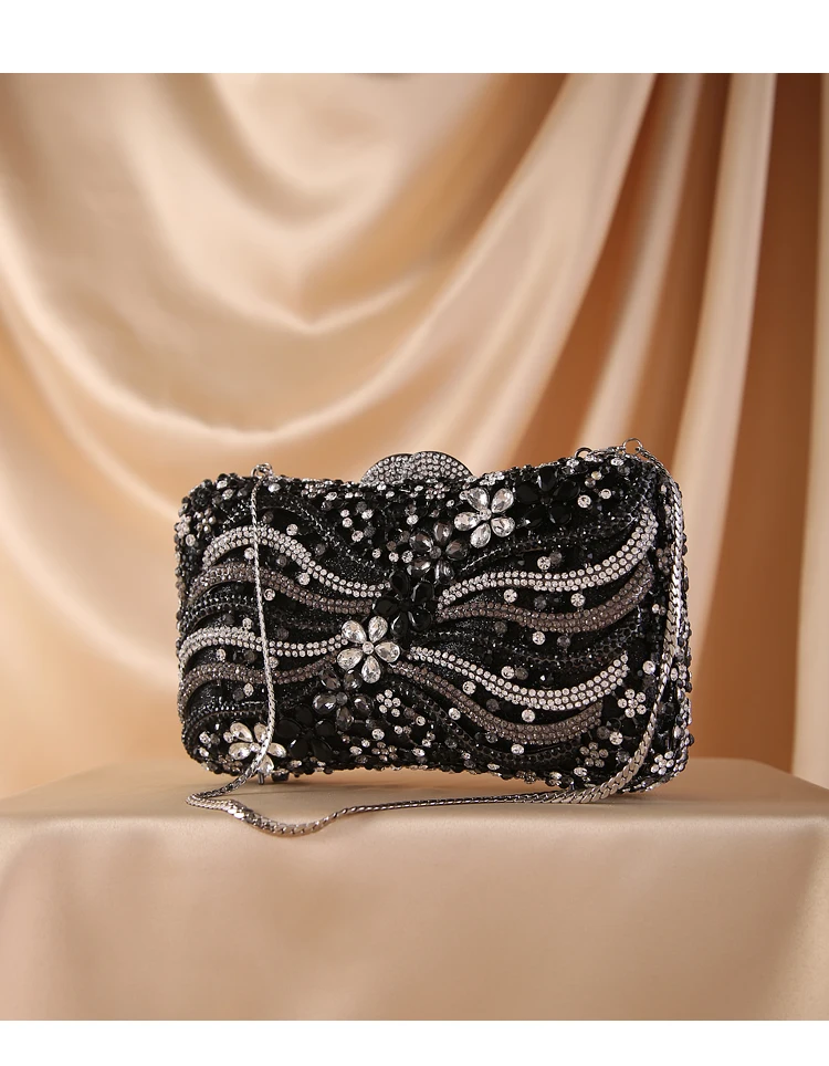 silver diamond clutch