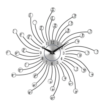

3D Large Wall Clock Metal Crystal Modern Home Decoration Silent Clocks For Living Room Office