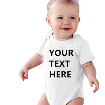 

Newborn Kids Baby Boy Girl Funny Romper Jumpsuit Summer Clothes Outfits Your TEXT HERE Letters 0-24Months With Sticker Gifts