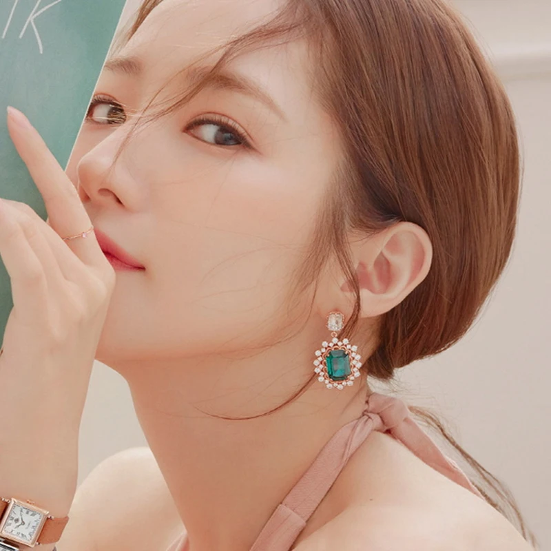 MENGJIQIAO 2019 New Korean TV Star Elegant Crystal Long Trassel Drop Earrings For Women Circle Water Drop Oorbellen Party Jewery