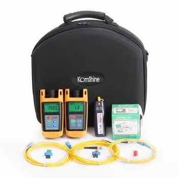 

Fiber Optic Toolkit with KOMSHINE Optical Power Meter KPM-25M+ Optical Light Source KLS-25M+ Visual Fault Locator 10mw