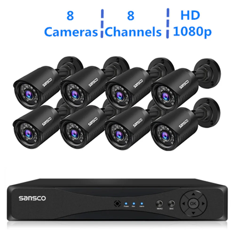 Sansco H.265 8CH 5MP POE Security Camera System Kit Audio Record IP