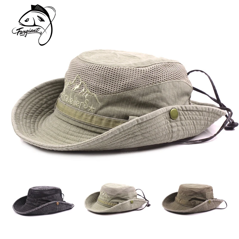

FARGIANT Fishing Hat Outdoor Sun-shading Summer Caps Breathable Soft Mesh Sun Protection Hats Camping Beach Cap
