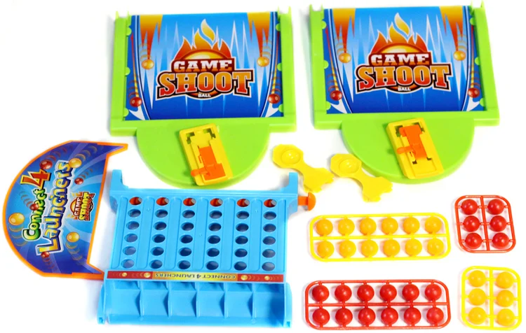  Desktop Pinball Machine Ejection Four-piece Chess Desktop Shooting Platform Parent-child Interactiv