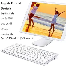 Многоязычная тонкая беспроводная клавиатура bluetooth 3,0 для IOS Android Micros для IPad ноутбука планшета ноутбука настольного телефона