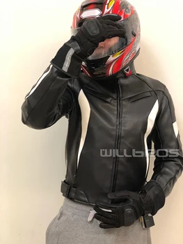 

Dain PU Leather Jacket Motocross MTB Bike Off Road Scooter Mountain Bicycle Riding Jackets With Protector