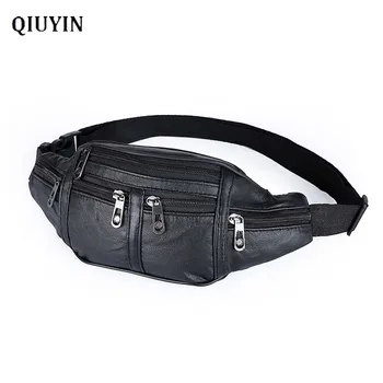 

Qiuyin Vintage New Chic Bag Men/Murse Waist Bag Chest Bag Chest Pack Waterproof Purse Tactical Bag Leather Hip Pouch Bum Pouch