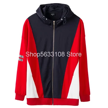 

2020 Autumn Contrast Sweater Male Special Body Plus Fat Plus Size Trend Coat Fat Man Big Size Leisure Top