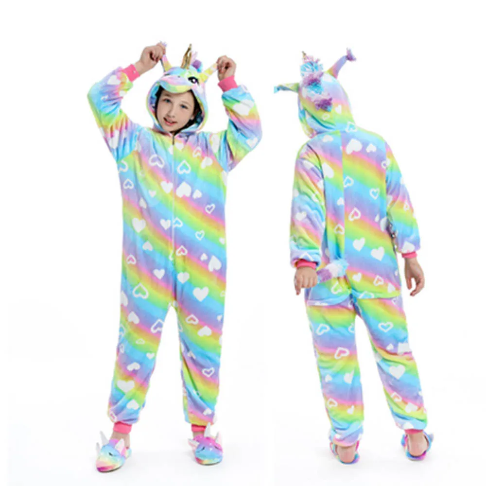 Winter Flannel Soft Warm Kigurumi Spider Pajamas Children Unicorn Oneise Boys Pyjamas Kigurumi Dinosaurio Costume Girls Homewear best baby nightgown