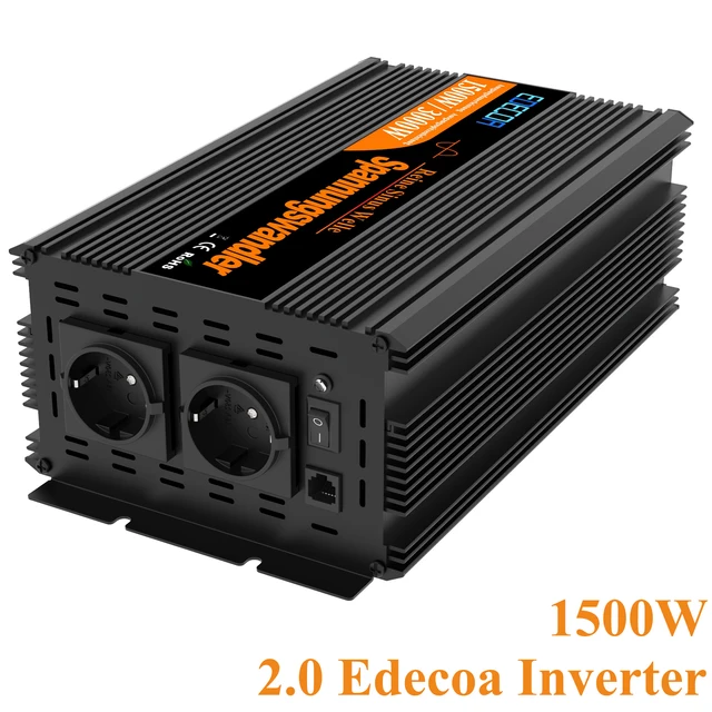 EDECOA Inverter Onda Pura 1500w Invertitore di Potenza 24v 220v 230v  Trasformatore di Tensione Convertitore Nuovo Telecomando LCD 2X USB Power  Inverter Camion 