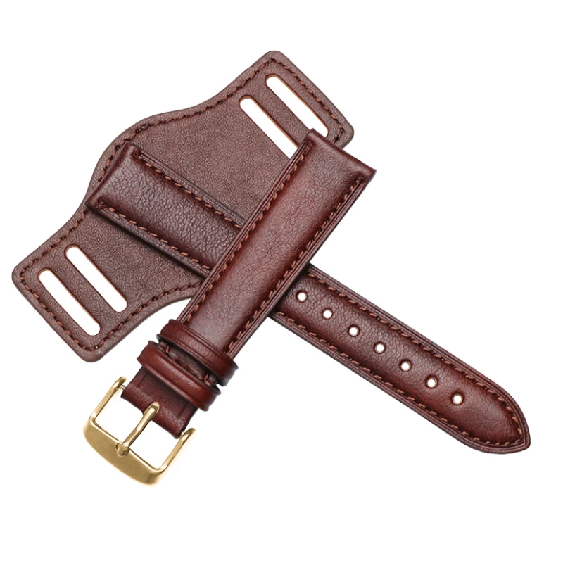 thumbnail image 1 of Correa de reloj de cuero genuino para hombre, de 18, 20 y 22 mm, color negro y marrón, para Fo-ssil JR1401 Ro-lex O-mega, con bandeja, pulsera de reloj, 1 of 5