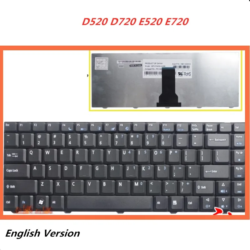 Ноутбук английская клавиатура для ACER D520 D720 E520 E720 замена клавиатуры макета ноутбука