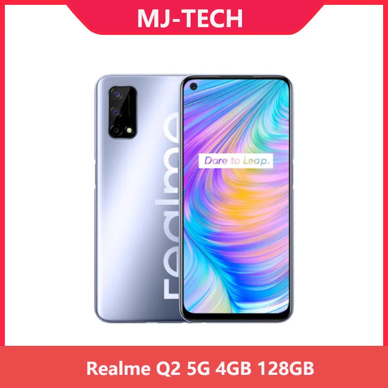 Realme Q2 4 Гб 128 5G Dimensity 800U Octa Core 6 5 &quotFHD + безрамочный экран 120 Гц 5000 мА/ч Батарея 48MP 30 Вт