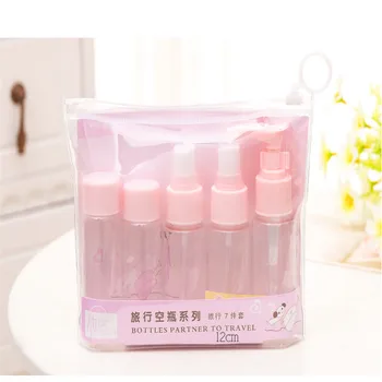 

7pcs/Set Mini Travel Cosmetic Refillable Bottles Plastic Transparent Empty Bottles Face Cream Eyeshadow Makeup Container Bottle