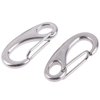 

Practical New 2PCS 304 Boat Marine Stainless Steel Egg Shape Spring Snap Hook Quick Link
