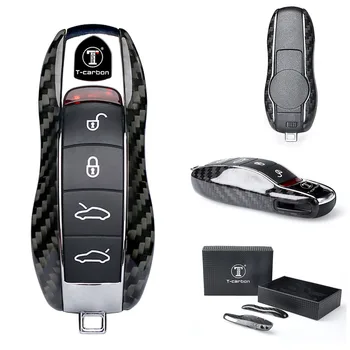 

Car Remote Key Case Shell Cover Carbon Fiber For Porsche 911 Cayenne Panamera