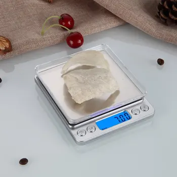 

High Precision HT-I200 Kitchen Digital Scale Stainless Steel Electronic LCD diaplay Food Scales Jewelry Weight 1/2kgx 0.1g