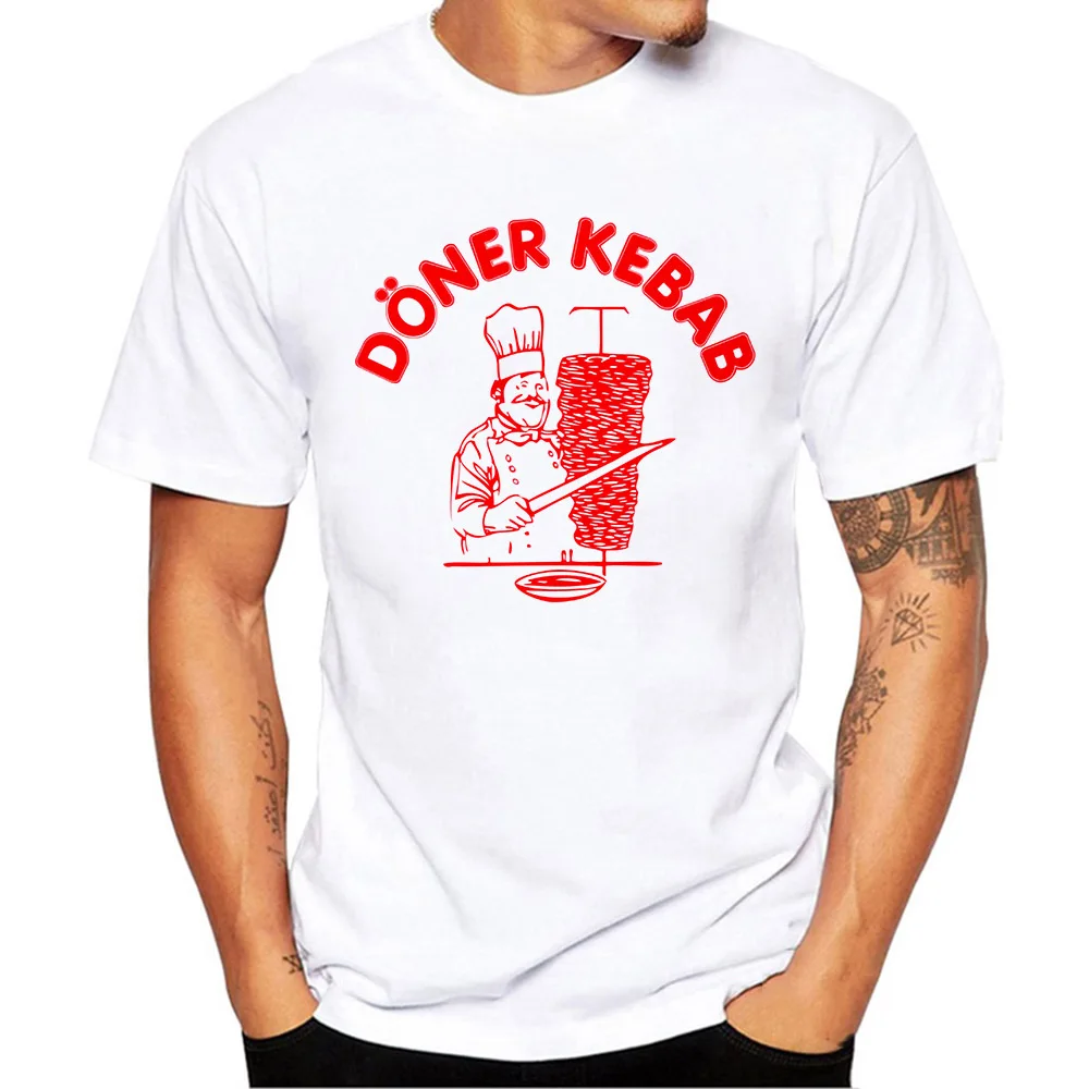 

Summer Short Sleeve T Shirts Doner Kebab Graphic Funny Tee Shirt Kebab T-Shirts Men's Premium T-Shirt White Tops Clothes