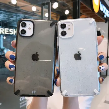

LOVECOM Shockproof Cute Solid Color Glitter Phone Case For iPhone 11 Pro Max XR XS Max 7 8 Plus X Soft TPU Clear Back Cover Gift