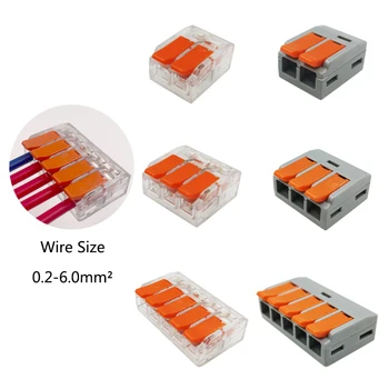 

2020 New Nuts-3 Style Compact orange mini Splice Connectors Quick Disconnect Wire Connectors AWG 24-10 cable size 0.2-6.0mm²