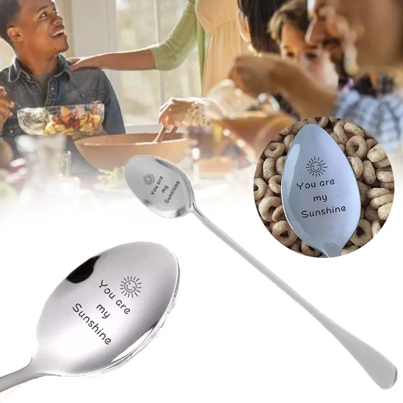

You Are My Sunshine Tea Spoon Valentine'S Day Kitchen Stir Healthy Dessert Ice Cream Wedding Coffee Spoon Fashion Home Spoons