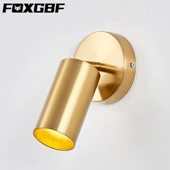 

FOXGBF E27COB spotlight downlight 180°rotating spindle ceiling lamp two-line lamp series living room bedside lamp gold black