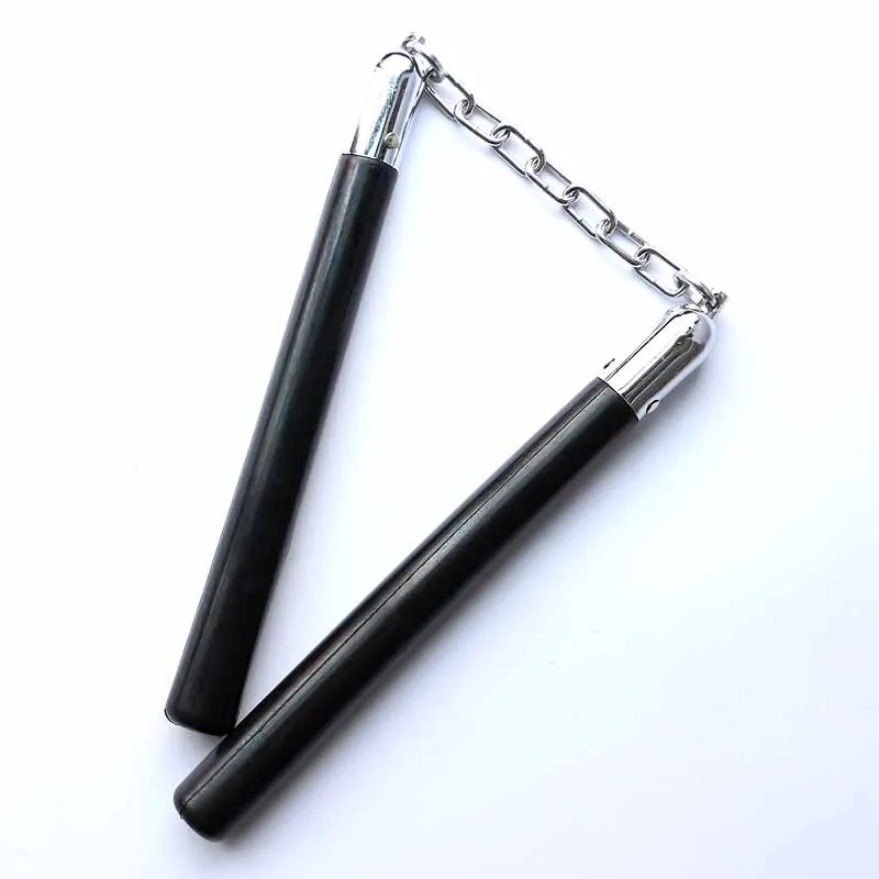 

Martial Arts Rubber Safety Nunchucks Karate Training Stick with Steel Swivel Chain for Practice