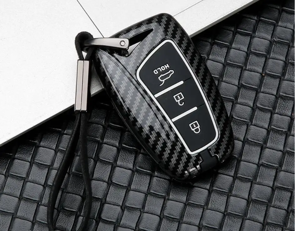 Автомобильный ABS чехол для ключей из углеродного волокна держатель Hyundai Santafe IX45