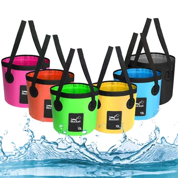 

Portable Fishing Bucket Folding Buckets Camping Outdoor Car Wash Bag Waterproof One-piece Water Container Storage Carrier Bags