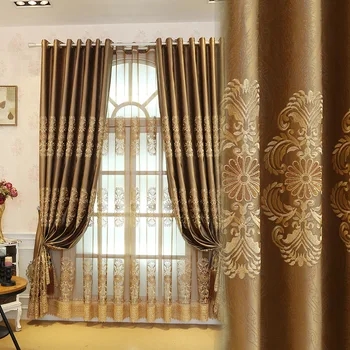 

European Embroidery Water-soluble Embroidery Shade Curtains for Living Dining Room Bedroom.