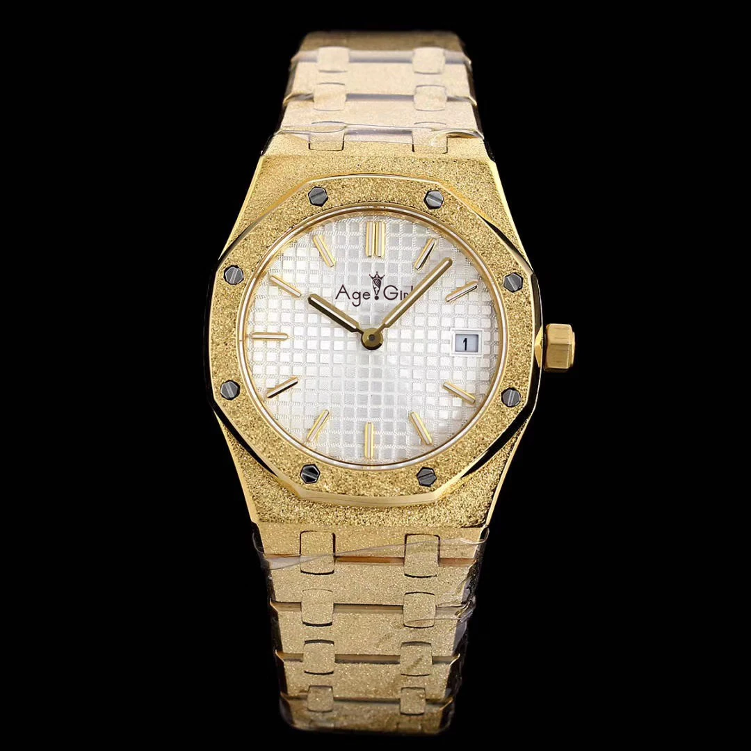 Luxury Brand New Women Lady Watch Girl Sapphire Matte Stainless Steel Luminous Watches Royal Oaks Yellow Gold Silver AAA - Цвет: 5