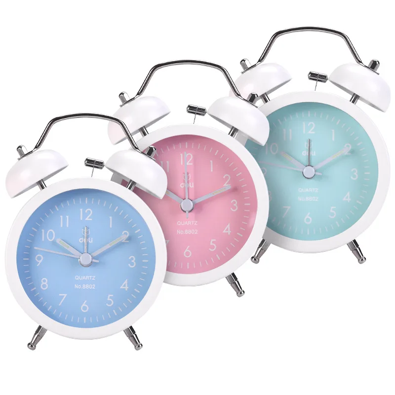 Deli 8802 Creative Alarm Clock Students CHILDREN'S Cartoon Cute Alarm Household Bedroom Bedside Alarm Clock TC