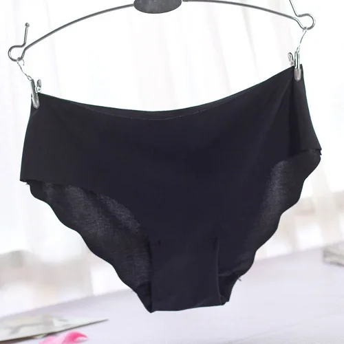 1Pc Black Комплект из 3 предметов, летние шелковые женские трусики, бесшовное нижнее белье, трусы, трусы, сексуальное женское белье, стринги, хипстерское нижнее белье - Цвет: 1Pc Black